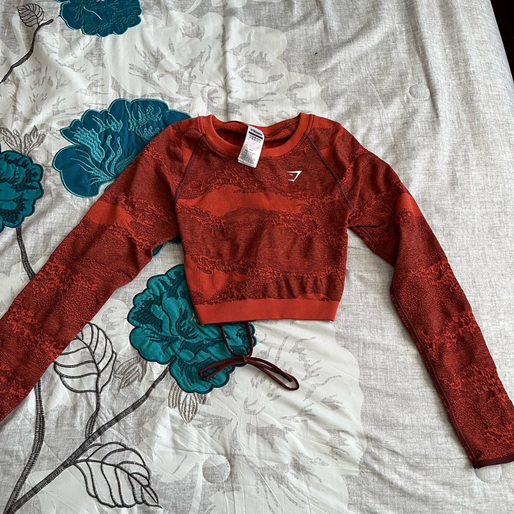Gymshark Red Long Sleeve Crop Top